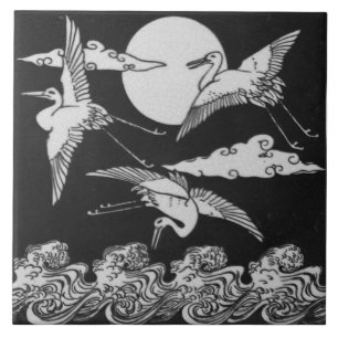 Repro Vintage Minton Noir et Blanc Anglais Carreau