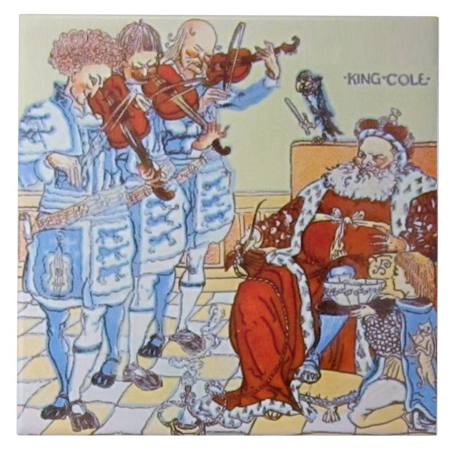 Repro Walter Crane Old King Cole Nursery Rhyme Tile (Front)