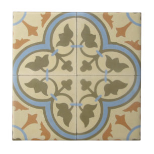 Reproduction Encaustic Cement Tile on Ceramic