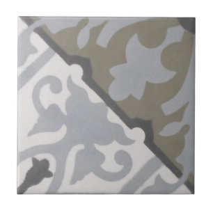 Reproduction Encaustic Cement Tile on Ceramic