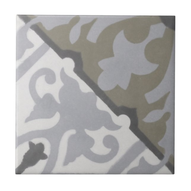 Reproduction Encaustic Cement Tile on Ceramic (Front)