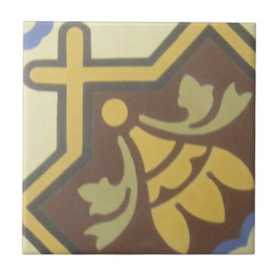 Reproduction Encaustic Cement Tile on Ceramic