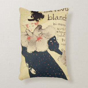Reproduction of a poster advertising 'La Revue Bla Accent Pillow