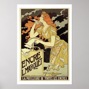 Reproduction of a poster advertising 'Marquet Ink'