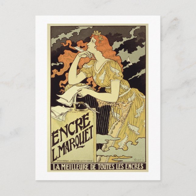 Reproduction of a poster advertising 'Marquet Ink' Postcard (Front)