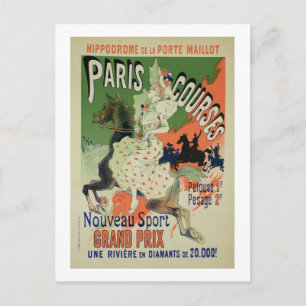 Reproduction of a poster advertising 'Paris Course Postcard