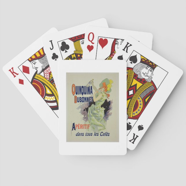 Reproduction of a poster advertising 'Quinquina Du Playing Cards (Back)