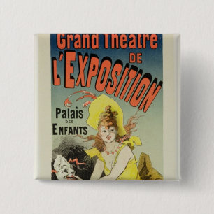 Reproduction of a poster advertising the 'Grand Th 2 Inch Square Button