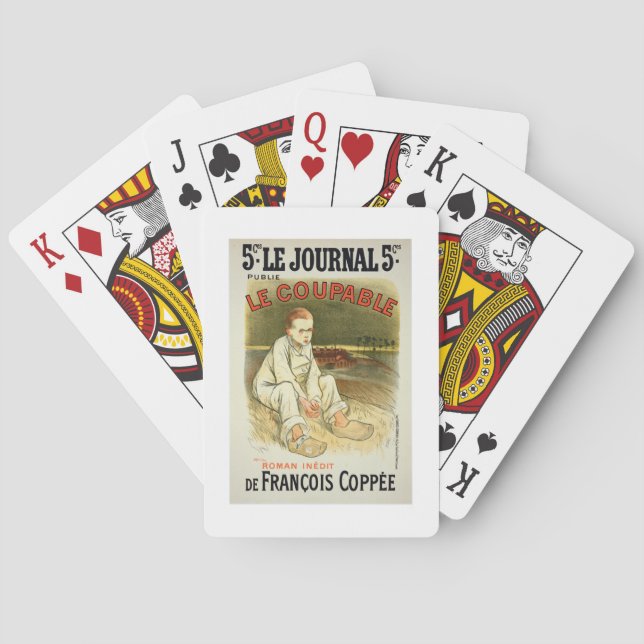 Reproduction of a poster advertising the novel 'Le Playing Cards (Back)