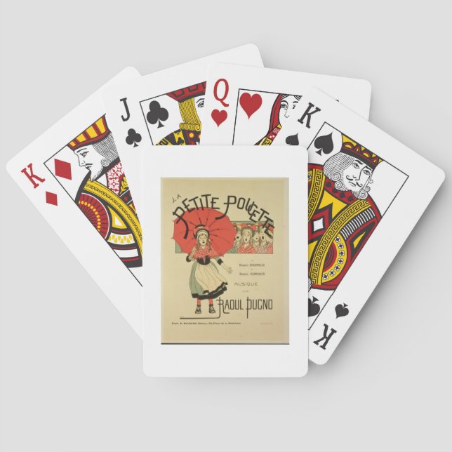 Reproduction of a poster advertising the operetta playing cards (Back)