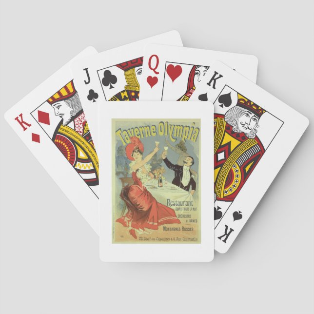 Reproduction of a poster advertising the 'Taverne Playing Cards (Back)
