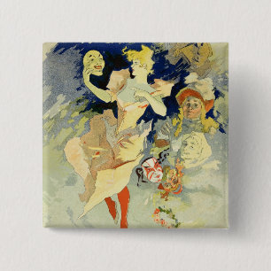 Reproduction of 'La Danse', 1891 (litho) 2 Inch Square Button