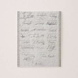 Reproduction of Signatures of the Tudors and their Jigsaw Puzzle