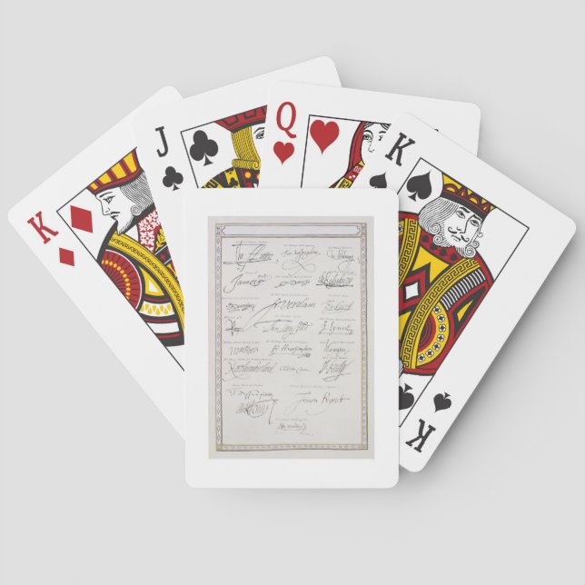 Reproduction of Signatures of the Tudors and their Playing Cards (Back)