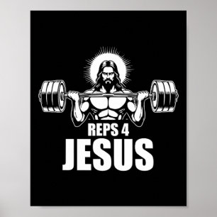 Reps 4 Jesus Gym Christian Weightlifting Workout  Poster