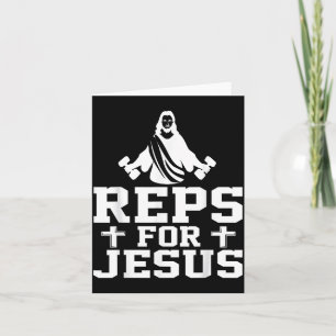Reps For Jesus Funny Christian Gym Fitness Biceps  Card