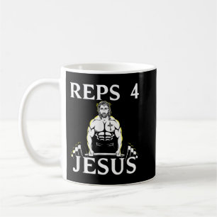 Reps For Jesus - Funny Weightlifting Tshirt for Ch Coffee Mug