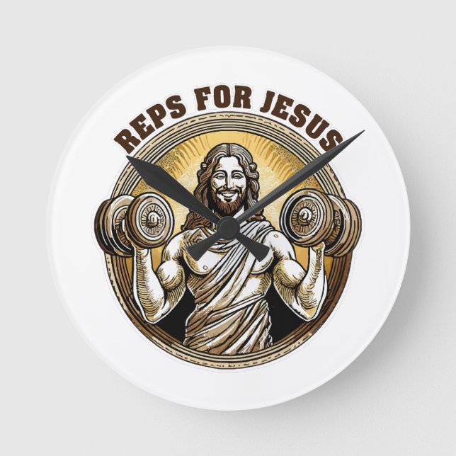 Reps for Jesus Round Clock (Front)