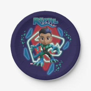 Reptil Glowing Character Art Paper Plate