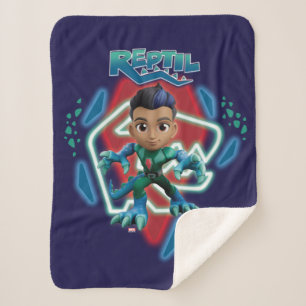 Reptil Glowing Character Art Sherpa Blanket