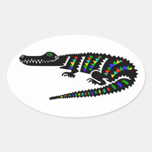 Reptile -  American CROCODILE- Nature - Wildlife - Oval Sticker