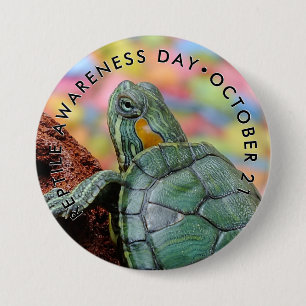 Reptile Awareness Day, Red-eared Slider 3 Inch Round Button
