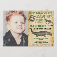 Reptile birthday boy invitations, reptile show