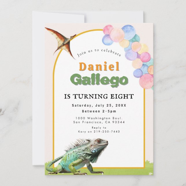 Reptile Birthday Invitation (Front)