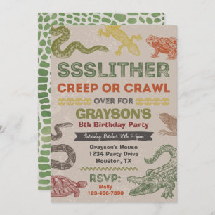 Reptile Birthday Invitation   Reptile Party