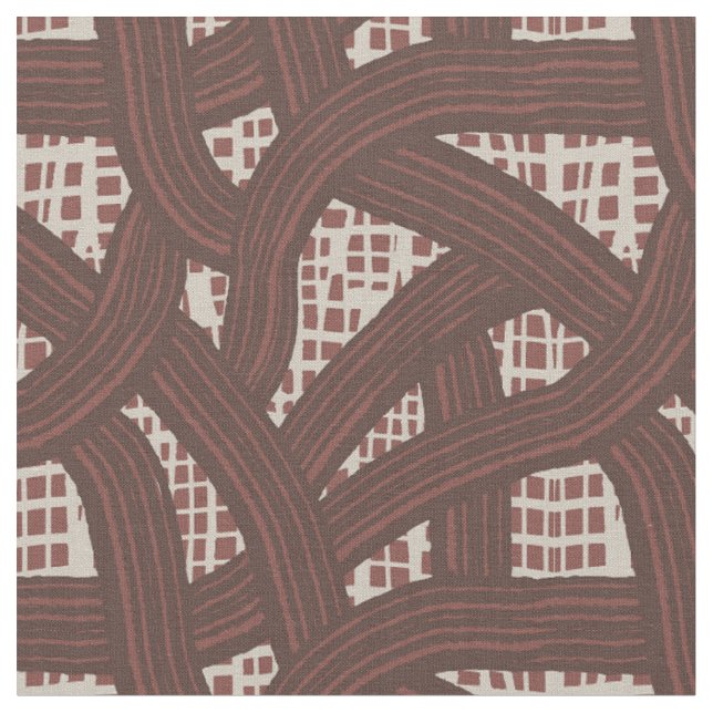reptile Burgundy lins bold grid stripe texture dar Fabric (Close Up)