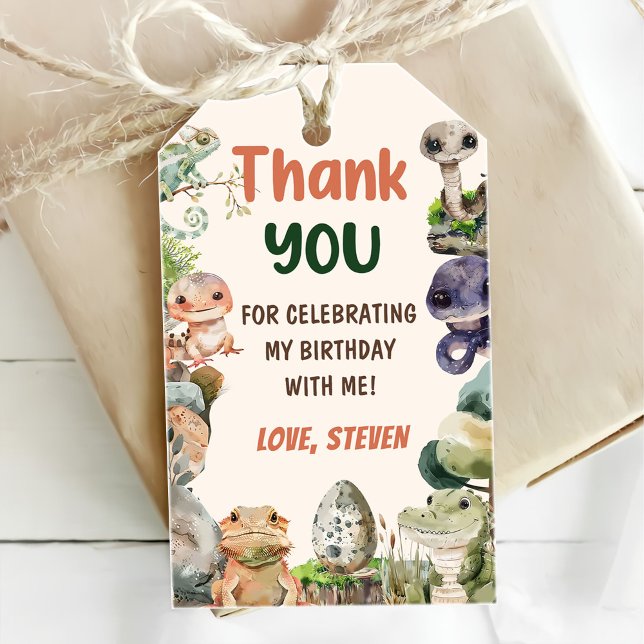 Reptile Kids Birthday Party Gift Tags (Creator Uploaded)