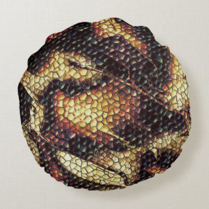 Reptile leather yellowish and brown beige stains? round pillow