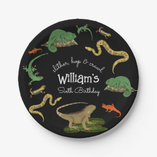 Reptile, Lizards Amphibians Kids Birthday Party Paper Plate