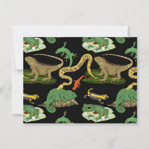 Reptile, Lizards & Amphibians Pattern Postcard