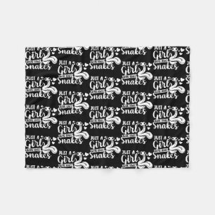 Reptile Lover Just A Girl Who Loves Snakes  Fleece Blanket