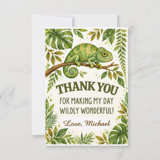 Reptile Party Chameleon Birthday Thank You Card