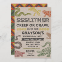Reptile Party Invitations | Reptile Birthday