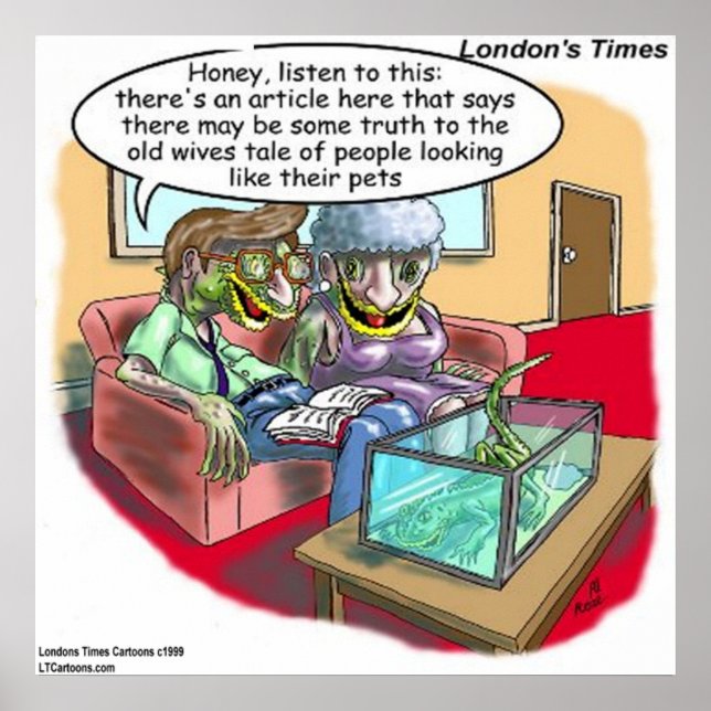 Reptile People Funny Cartoon Poster (Front)