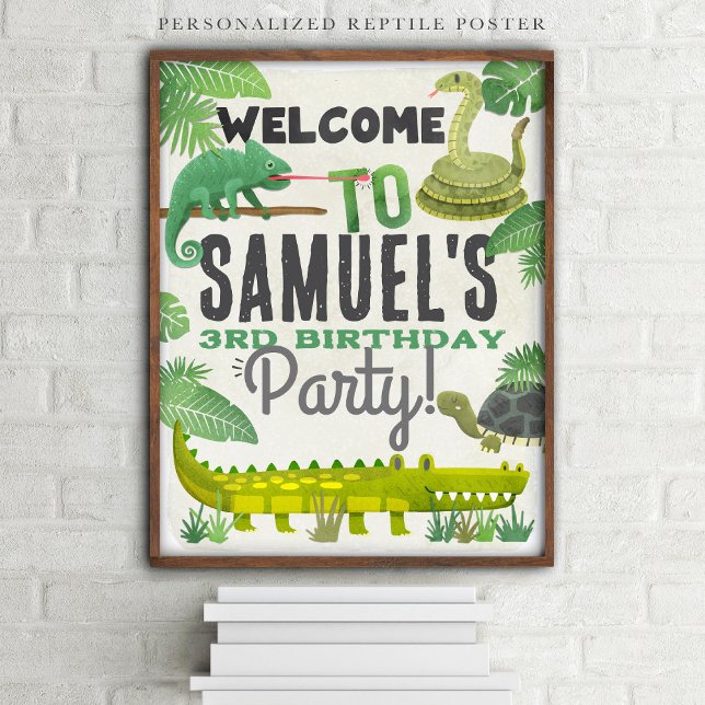 Reptile Personalized Birthday Party Welcome Sign (Creator Uploaded)