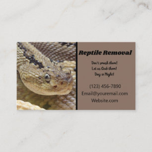 Reptile Removal Business Card