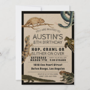 Reptile Show Anniversaire Fête Invitation