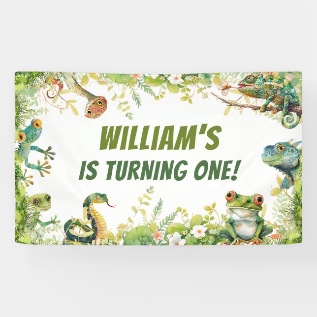 Reptile Show Birthday Party Banner (Horizontal)