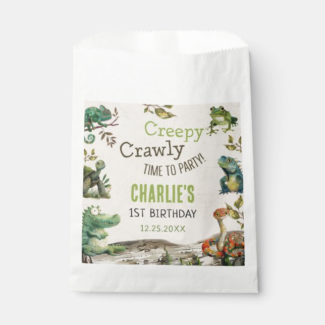 Reptile Show Birthday Party Favour Bag (Front)