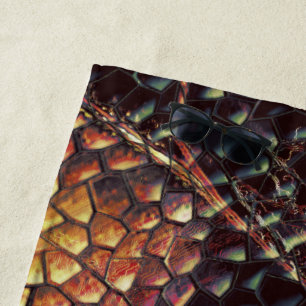 Reptile skin with yellowish and dark spots? throw beach towel