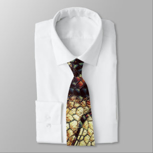 Reptile skin with yellowish and dark spots?  throw tie