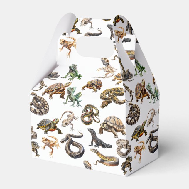 Reptile Snake Lizard turtle  Animal Pattern Favor Box (Front Side)