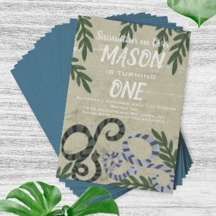 Reptile Snake Zoo Tropical Birthday Party Invitation