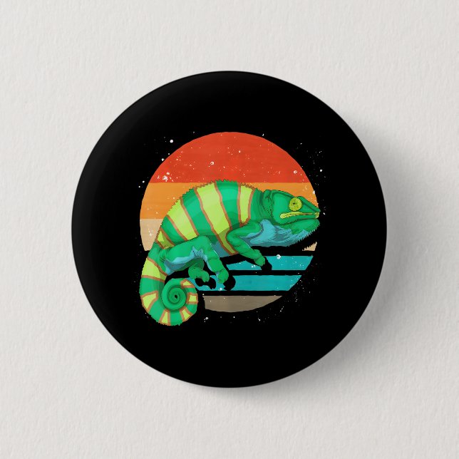 Reptile Wildlife Tropical Animal Lizard Chameleon 2 Inch Round Button (Front)
