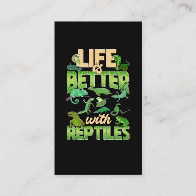 Reptiles Love Lizard Gecko Snake Turtles Business Card (Front)
