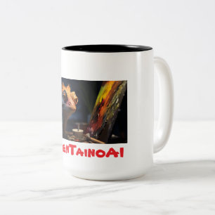 Reptilian AI Artist, By Ruben Taino Two-Tone Coffee Mug